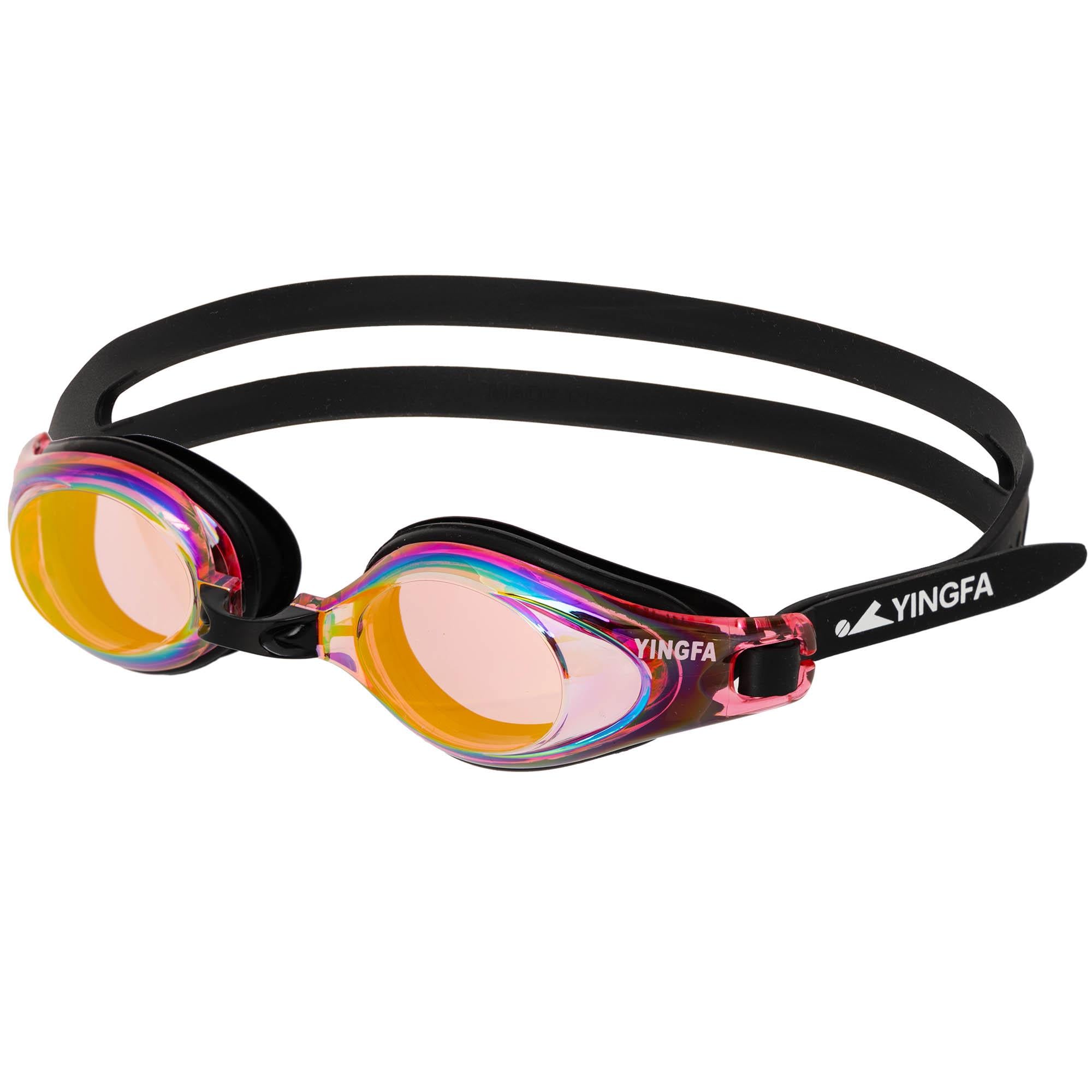 Очки для плавания взрослые YINGFA Y2600AF-V радужные линзы Красный/Черный (Y2600AF-V_Красный-черный)