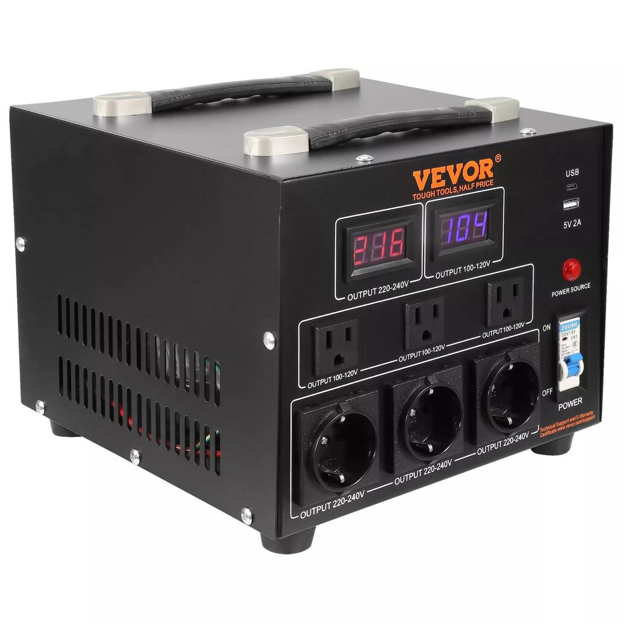 Перетворювач напруги Vevor 5000 W/3000 Вт/110 V/220 V