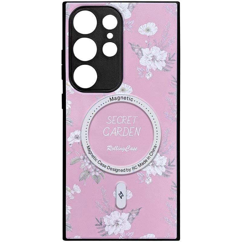 Противоударный TPU+PC чехол Secret Garden with MagFit для Samsung Galaxy S24 Ultra Pink