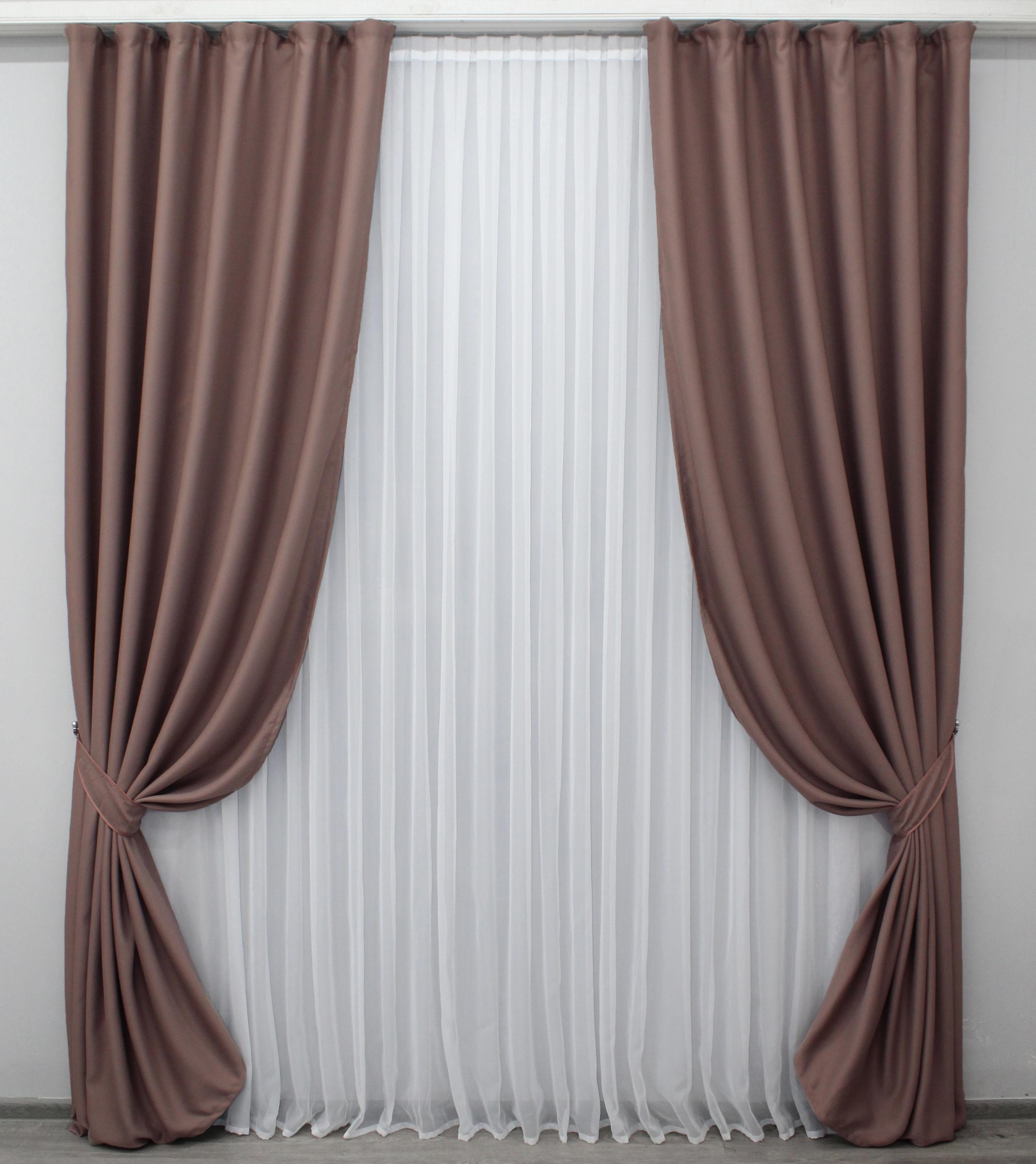 Комплект штор VR-Textil Bruno XO № 1121ш 100х270 см 2 шт. Пудровый (31-438)