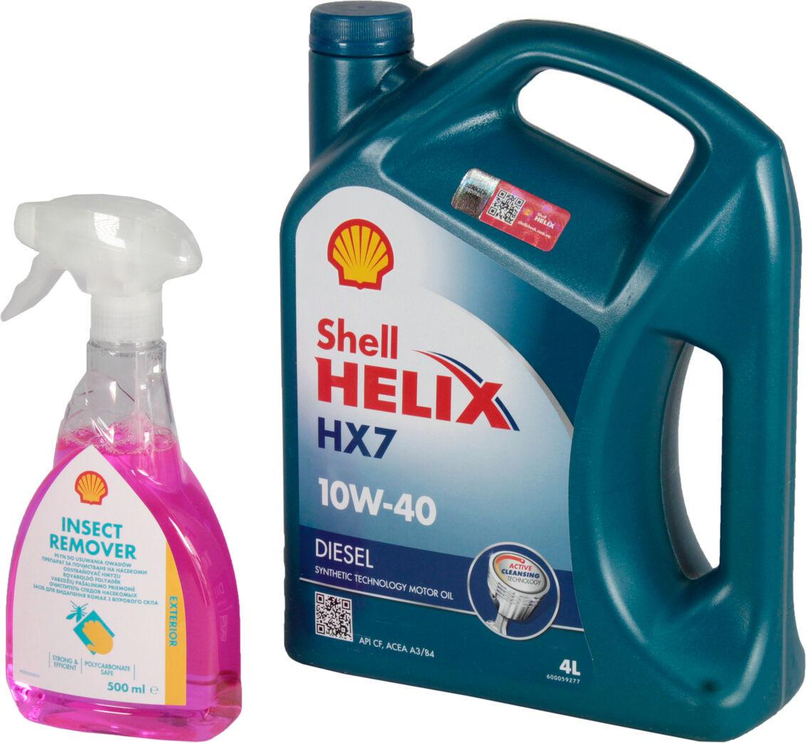 Моторное масло дизель SHELL 10W-40 Helix HX7 Diesel 4 л/средство для удаления насекомых 0,5 л