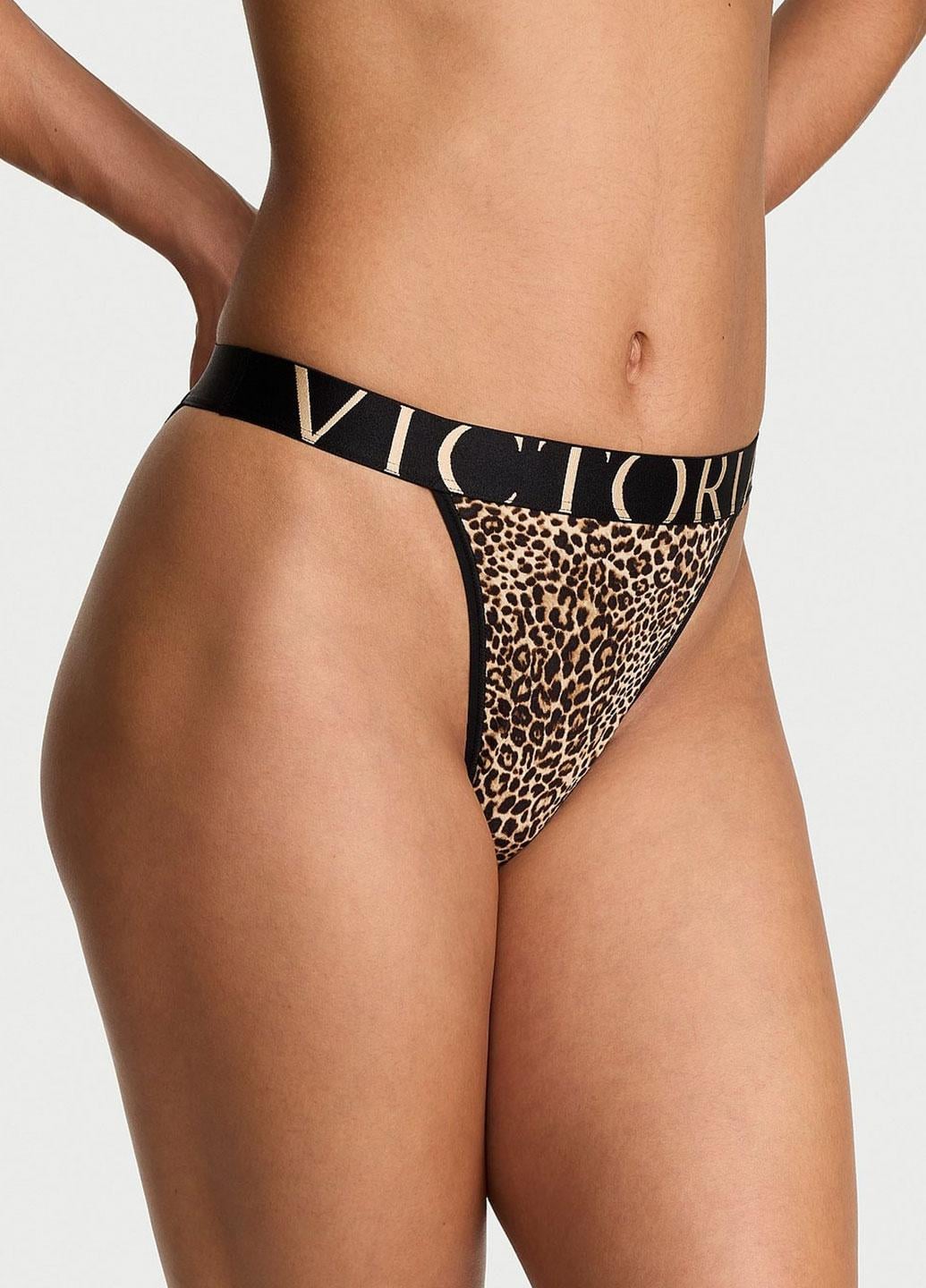 Трусики Victoria's Secret Exploded Logo Cotton 90s Brief XS Леопардовый (144000434226SPAXS)