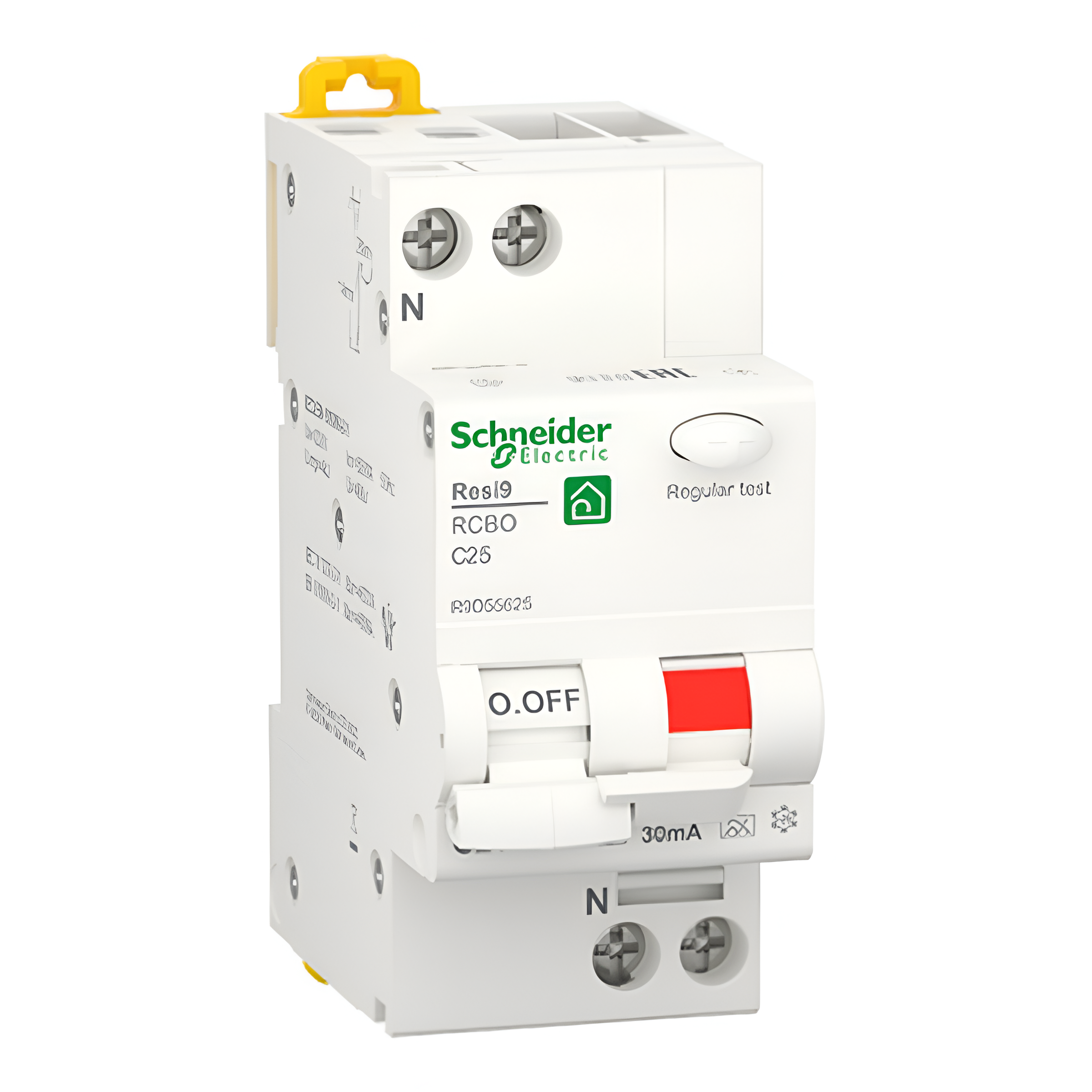 Автомат дифференциальный 1P+N 25A RESI9 C 30 mA АC 6kA Schneider R9D25625 (SW-104603)