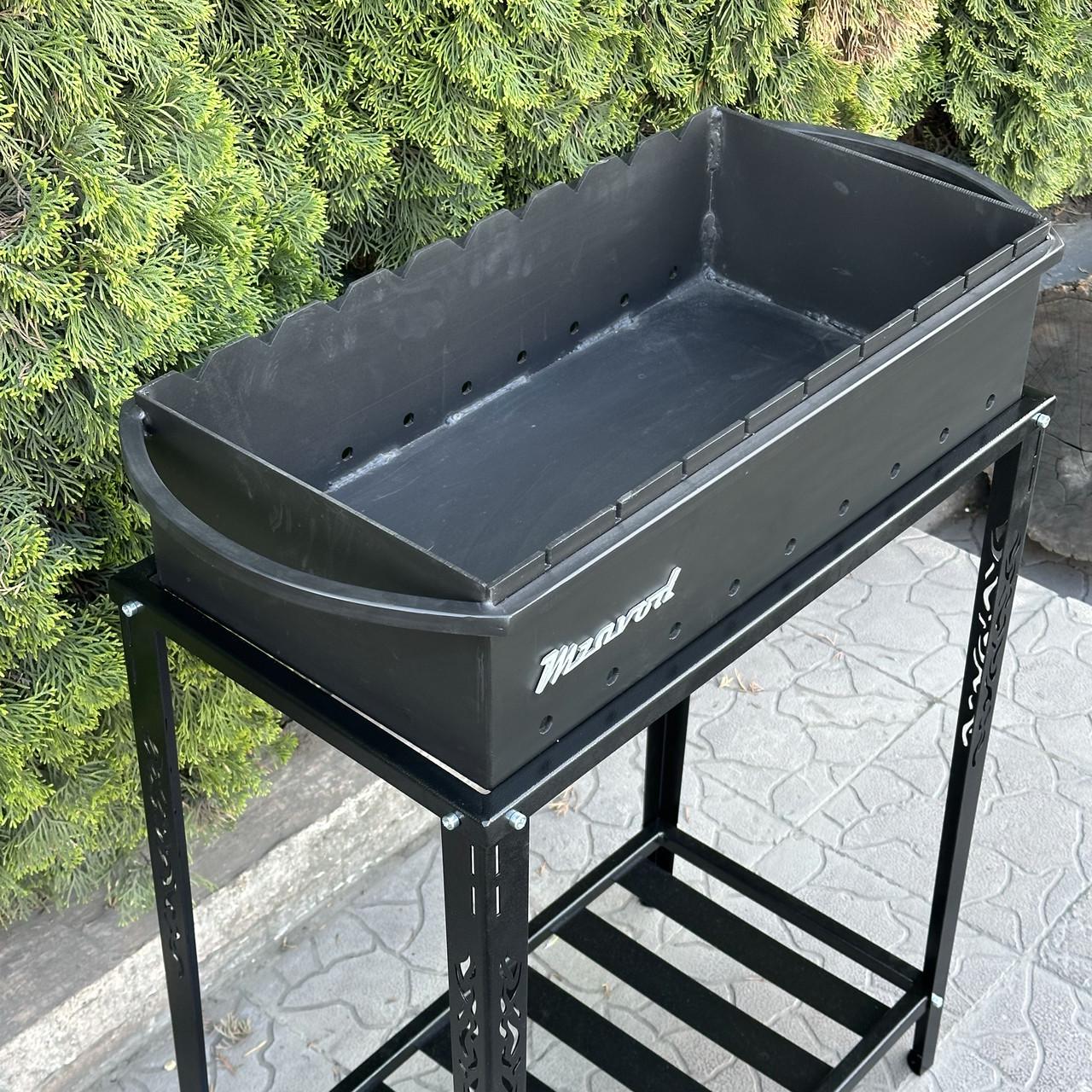 Мангал Metalzavod Прометей на 9 шампурів 4 мм на дровниці 79х36,7х94,5 см (MD9-4R) - фото 4 Мангал Metalzavod Прометей на 9 шампурів 4 мм на дровниці 79х36,7х94,5 см (MD9-4R) - фото 4