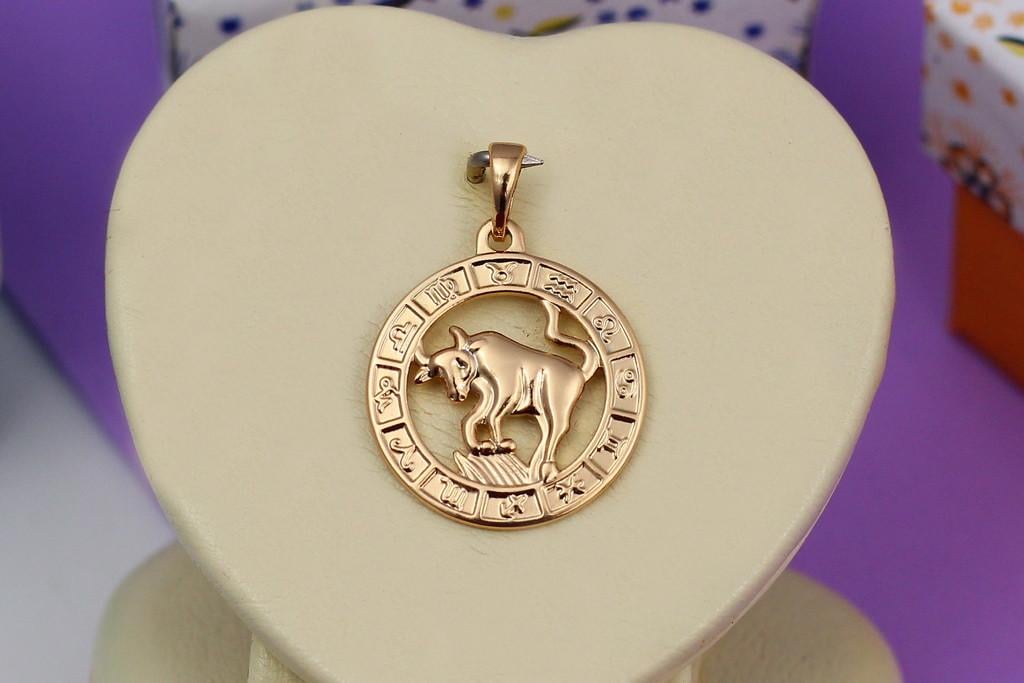 Кулон Xuping Jewelry Зодиак Телец 2 см Золотистый