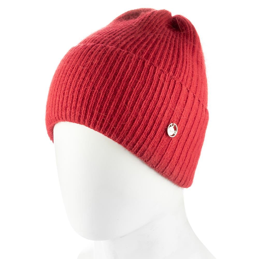 Шапка женская ангоровая сверху собрана Atrics WH909 утепленная флисом с отворотом Красный - фото 1 Шапка женская ангоровая сверху собрана Atrics WH909 утепленная флисом с отворотом Красный - фото 1