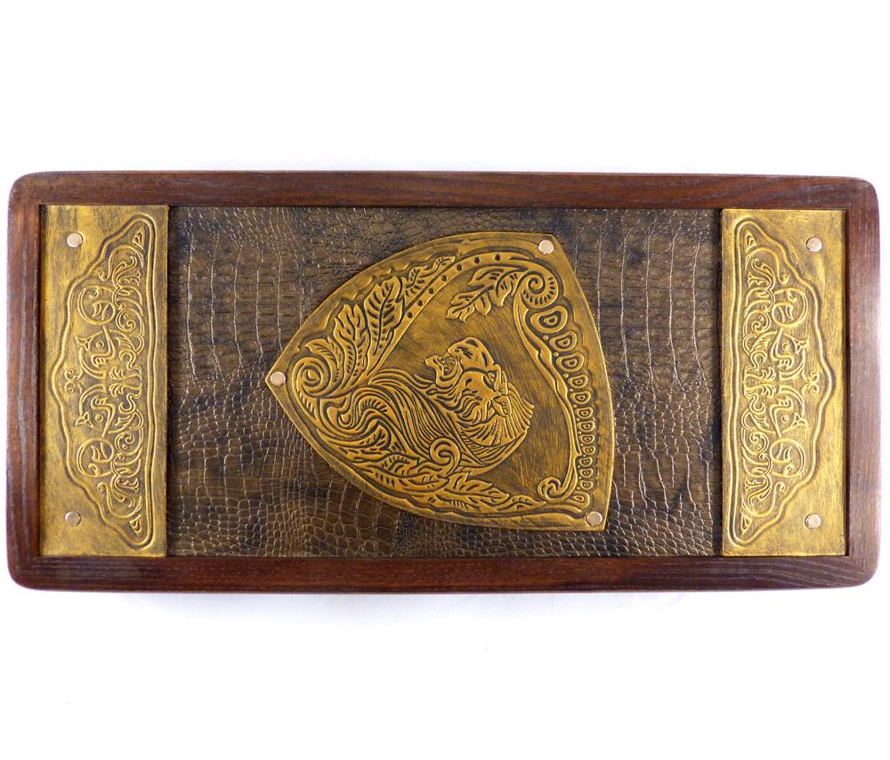 Нарды средние Гранд Презент Лев золотой 510х510 мм (31161)