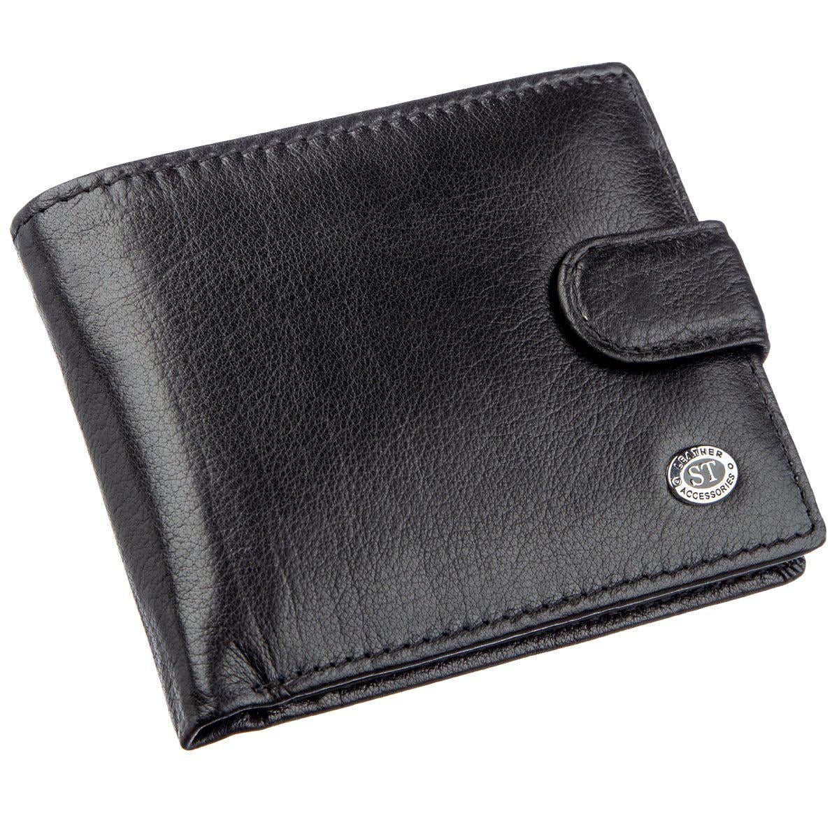 Портмоне для мужчин ST Leather 18835 из натуральной кожи Черный