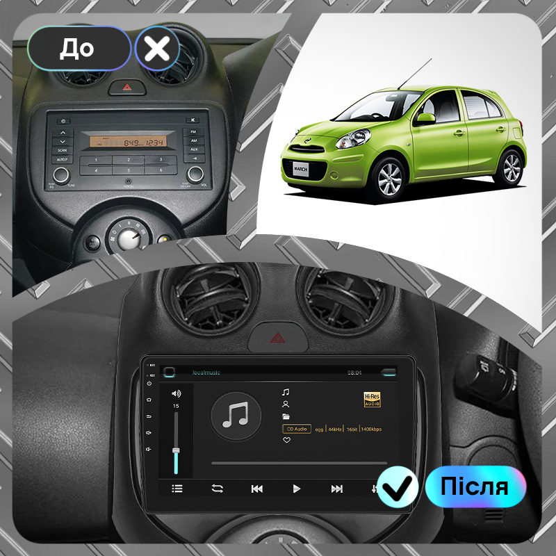 Магнитола штатная Lesko 9" для Nissan Micra IV K13 Restyling 2013-2016 6/128Gb 4G Wi-Fi GPS Top - фото 3