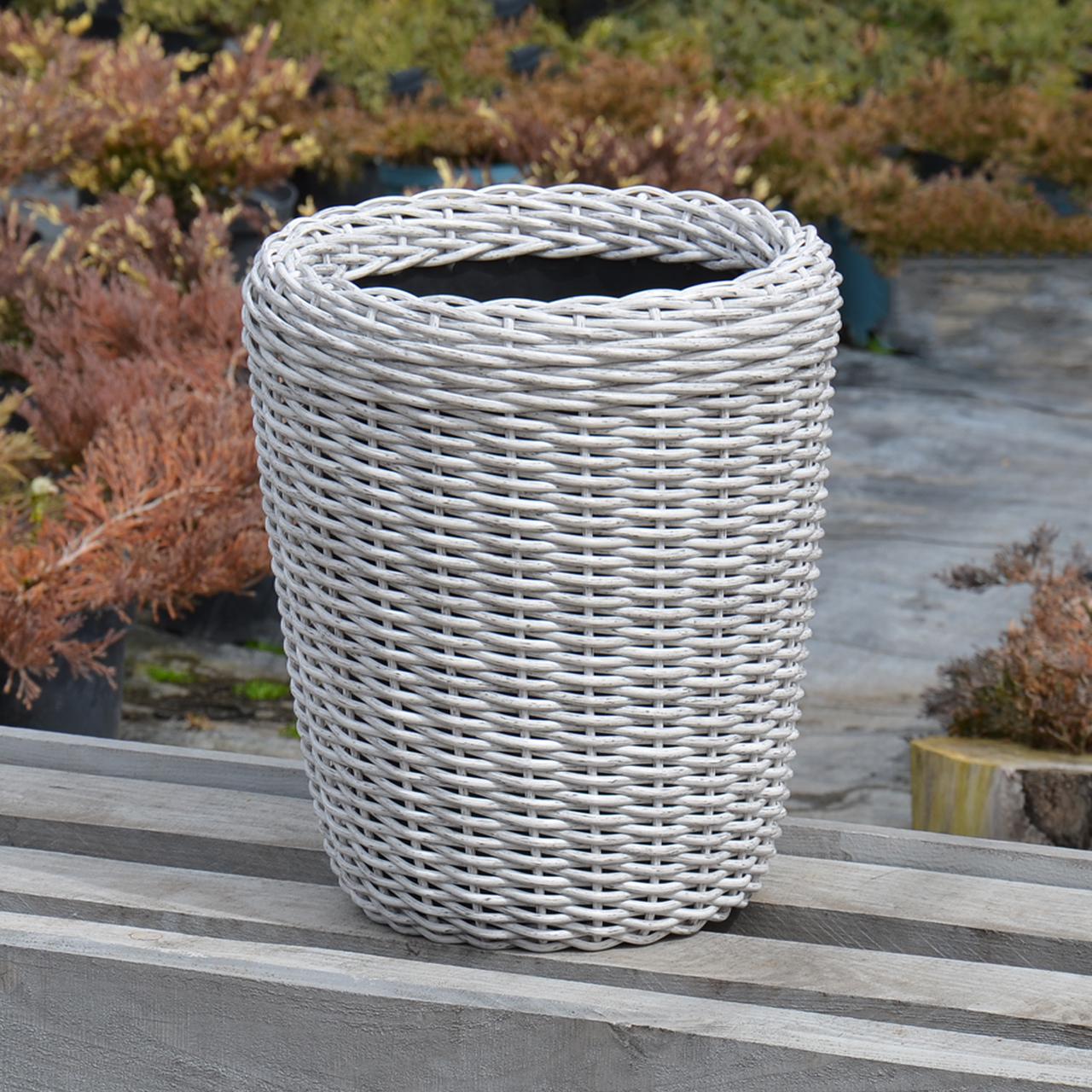 Кашпо высокое для цветов и растений из ротанга/ручной работы 16 л Белая береза - фото 2 Кашпо высокое для цветов и растений из ротанга/ручной работы 16 л Белая береза - фото 2