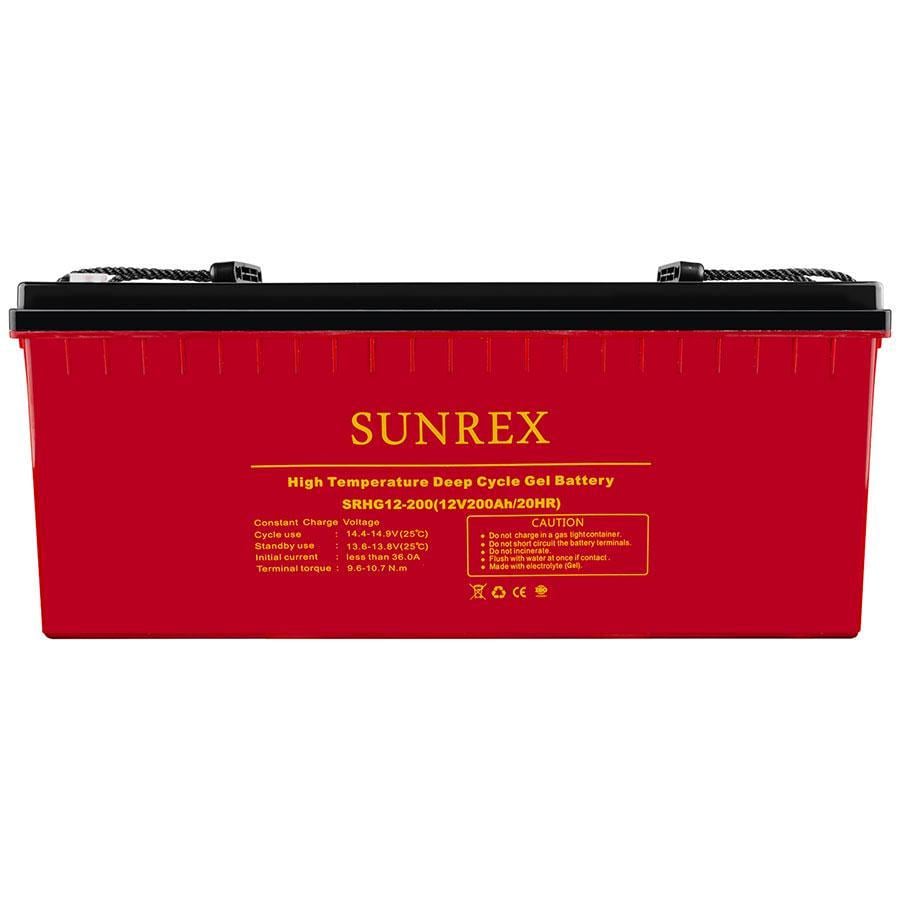 Акумуляторна батарея для ДБЖ Sunrex SRHG12-200 гелевий 12V 200 Ah 58,7 кг 532х206х215 мм (160012) - фото 3