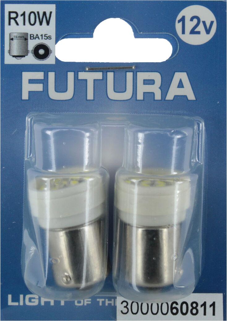 Лампочка 1-но контактная груша LED SMD 12V 12-диодов R10W BA15s Futura 2 шт. 65Lm Белый