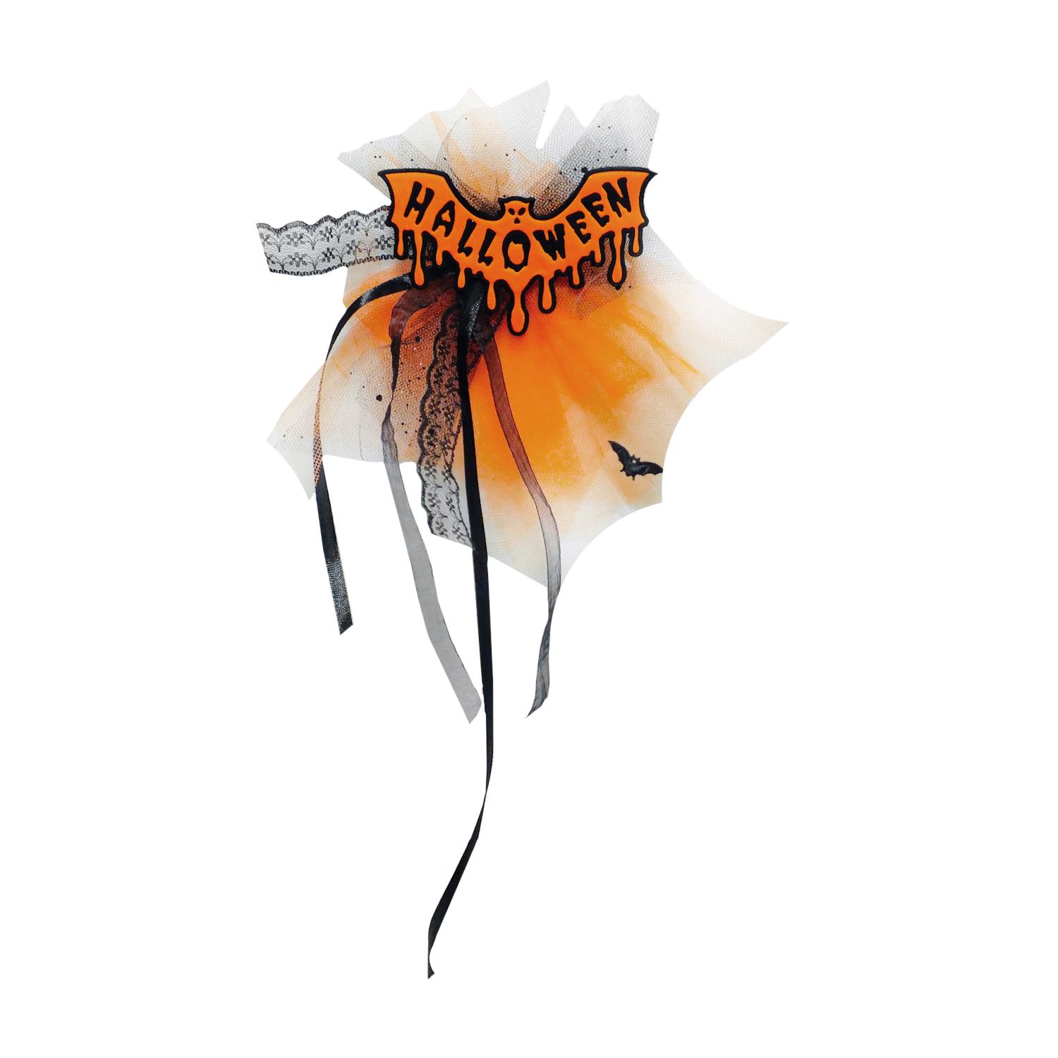 Брошь Летучая мышь Halloween Seta Decor 16-822BLK-OR