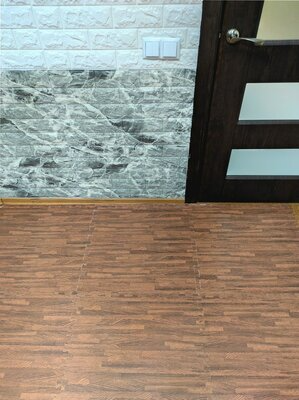 Підлога-пазл м'який Sticker Wall під темно-коричневе дерево 600х600х10 мм - фото 2