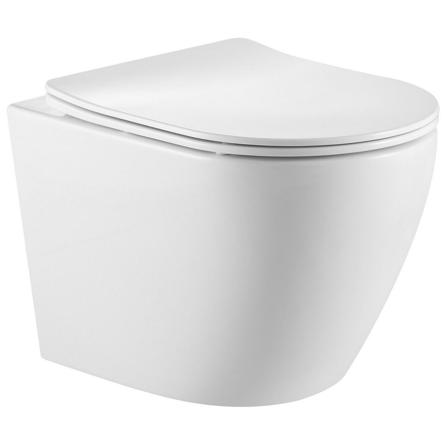 Унитаз подвесной Q-tap Robin QT13332381AW безободковый с сиденьем с микролифтом (237203)