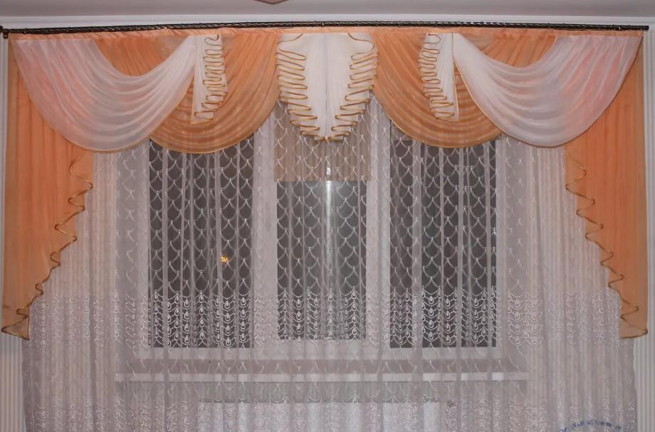 Ламбрекен шифон 3 м Персиковый (15л)