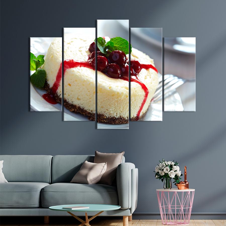 Настенний декор Чизкейк с соусом из вишни и кокосовым вкусом 187x119 см (A397-5)