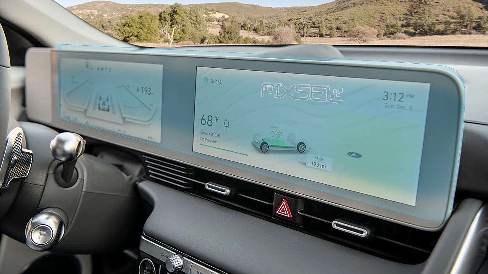 Стекло защитное Pixsel гибридный глянец на монитор Hyundai IONIQ 5 28,2“ 2021