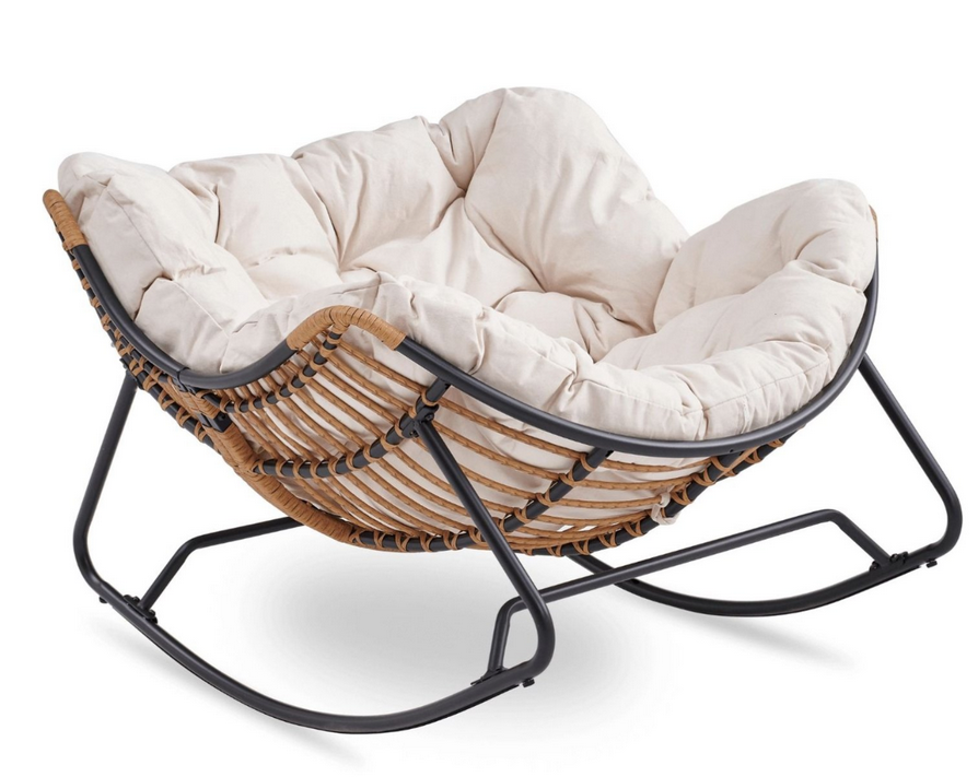 Кресло-качалка Mebel Elit ELTON с мягкой подушкой Бежевой (ME.ELTON/BZ/T/FW)