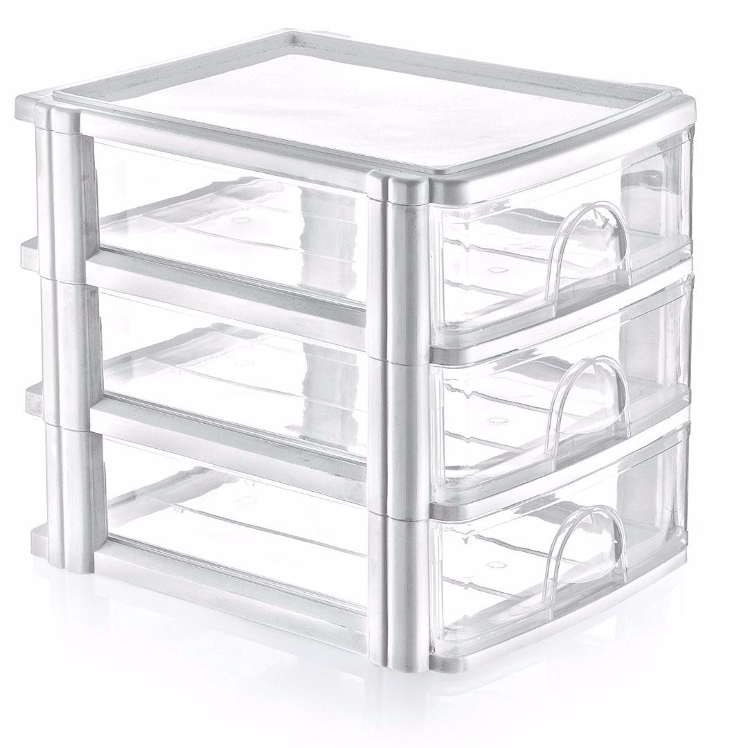 Мини комод А4 Irak Plastic 10207 Прозрачный/Белый (NA004768)