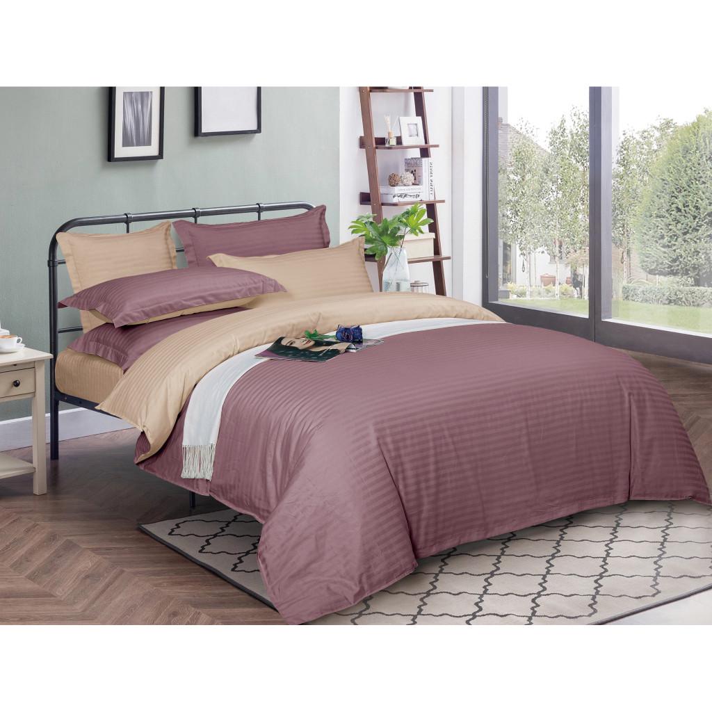 Комплект постельного белья MirSon 30-0008+30-0004 Waleis satin-stripe King Size 220х240 см (2200005257487)