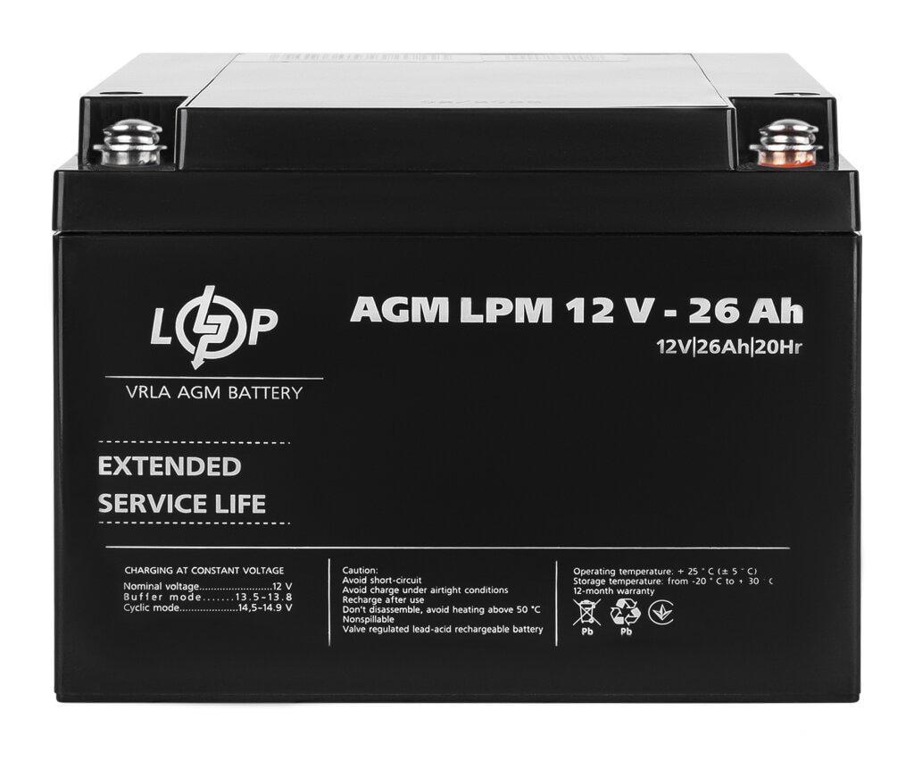 Аккумуляторная батарея свинцово-кислотная LogicPower AGM LPM под болт М5 12-26 Ah (29879723) Аккумуляторная батарея свинцово-кислотная LogicPower AGM LPM под болт М5 12-26 Ah (29879723)