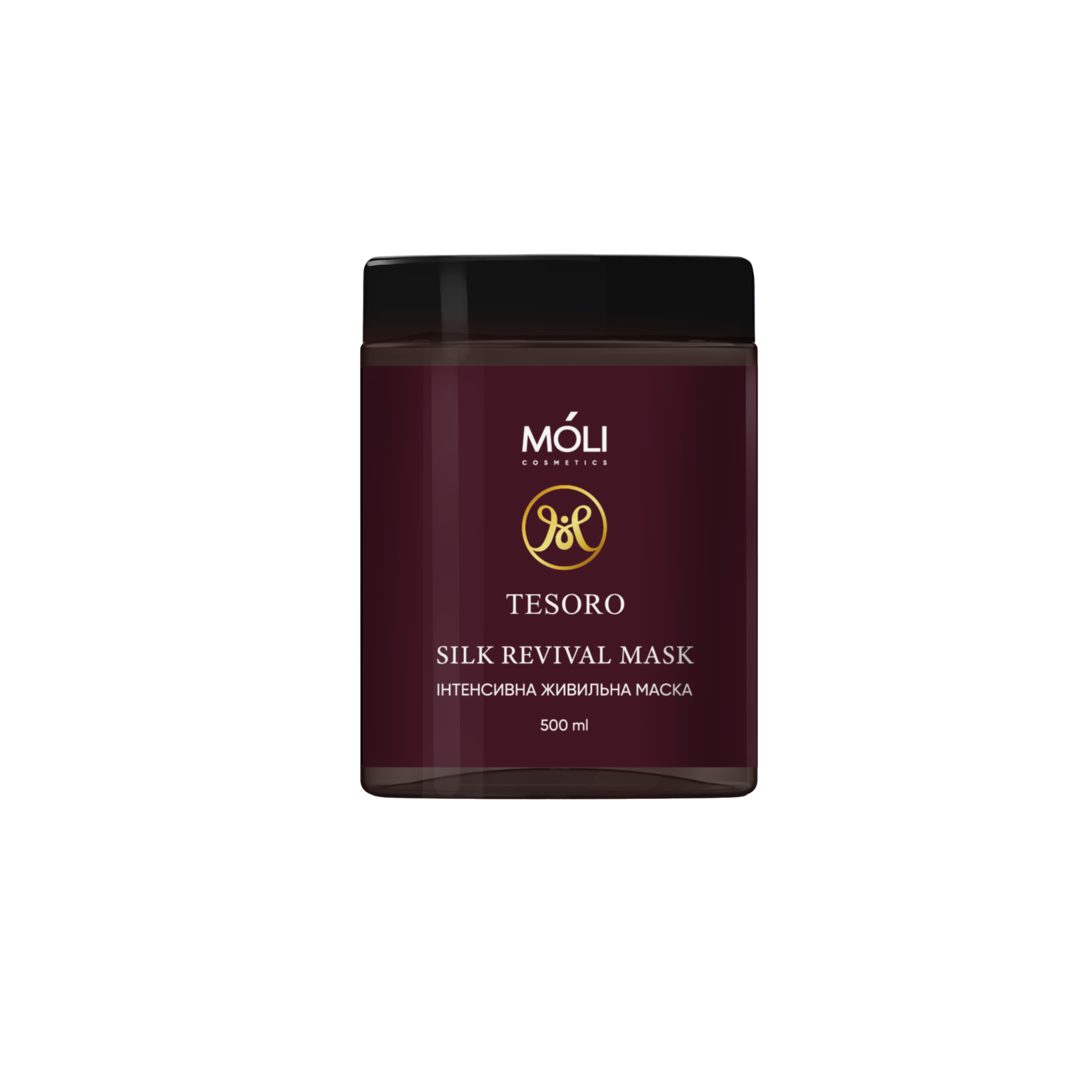 Маска живильна Moli Cosmetics SILK REVIVAL для глибокого відновлення волосся з комплексом гідролізованих протеїнів 500 мл (4820215001342)