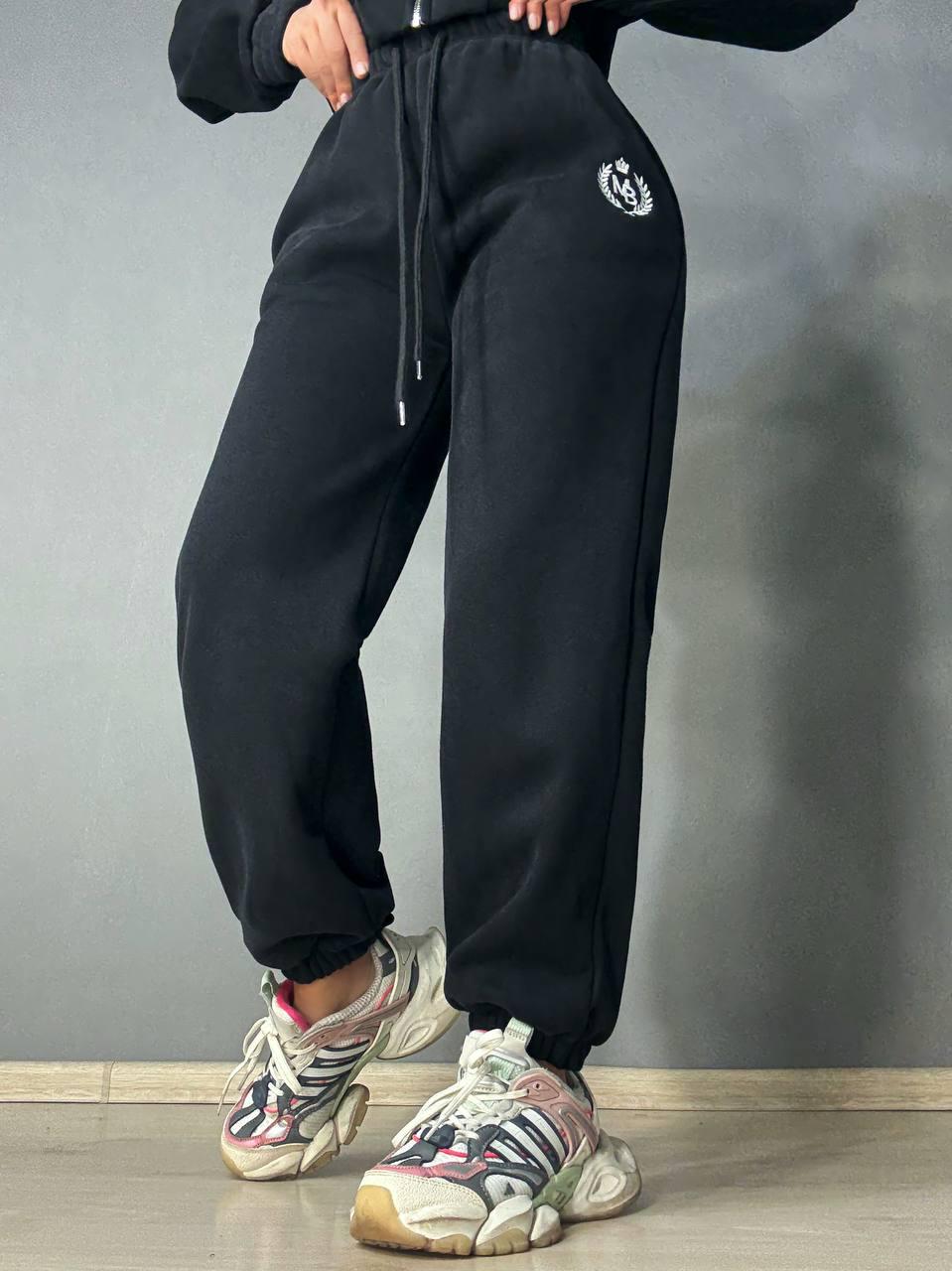 Костюм женский Joy One 80990 утепленный на флисе худи с брюками XL Черный (5955) - фото 5