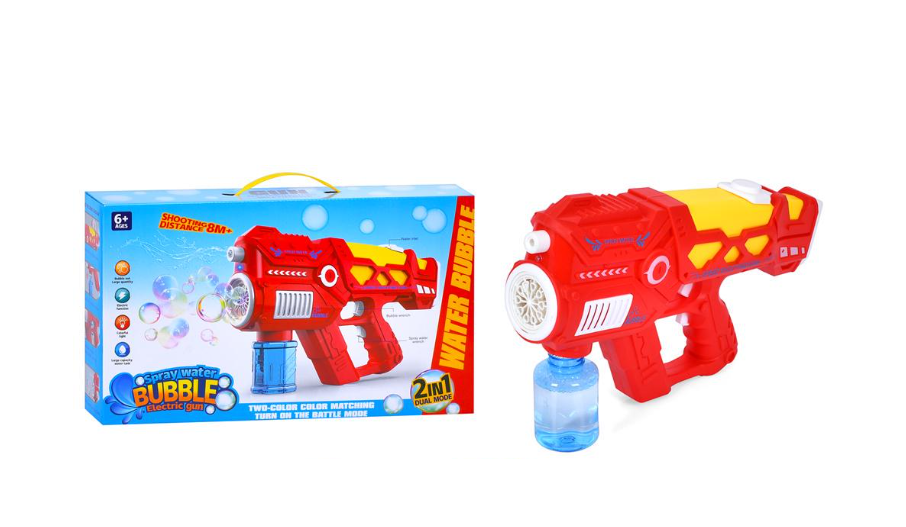 Мильні бульбашки пістолет/бластер 37 см акуулятор/USB/запаска 8,5 см (MTT-196654)