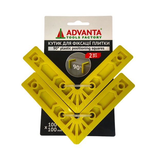 Уголок для фиксации плитки ADVANTA 90 градусов 2 шт. 100х100 мм (2955021838)
