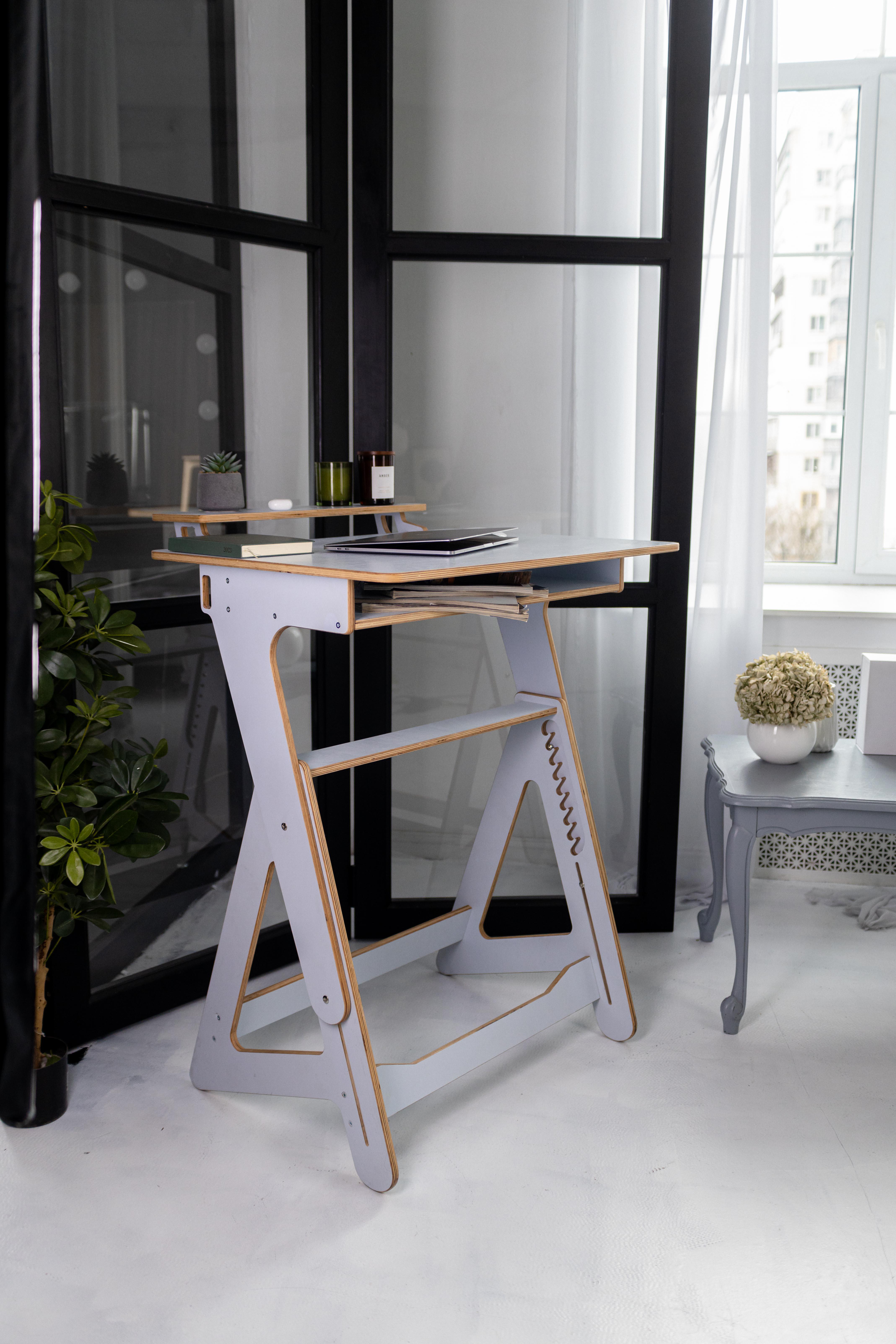 Комп'ютерний стіл Freelance Xl для роботи стоячи та сидячи з покриттям Блакитний (098765)