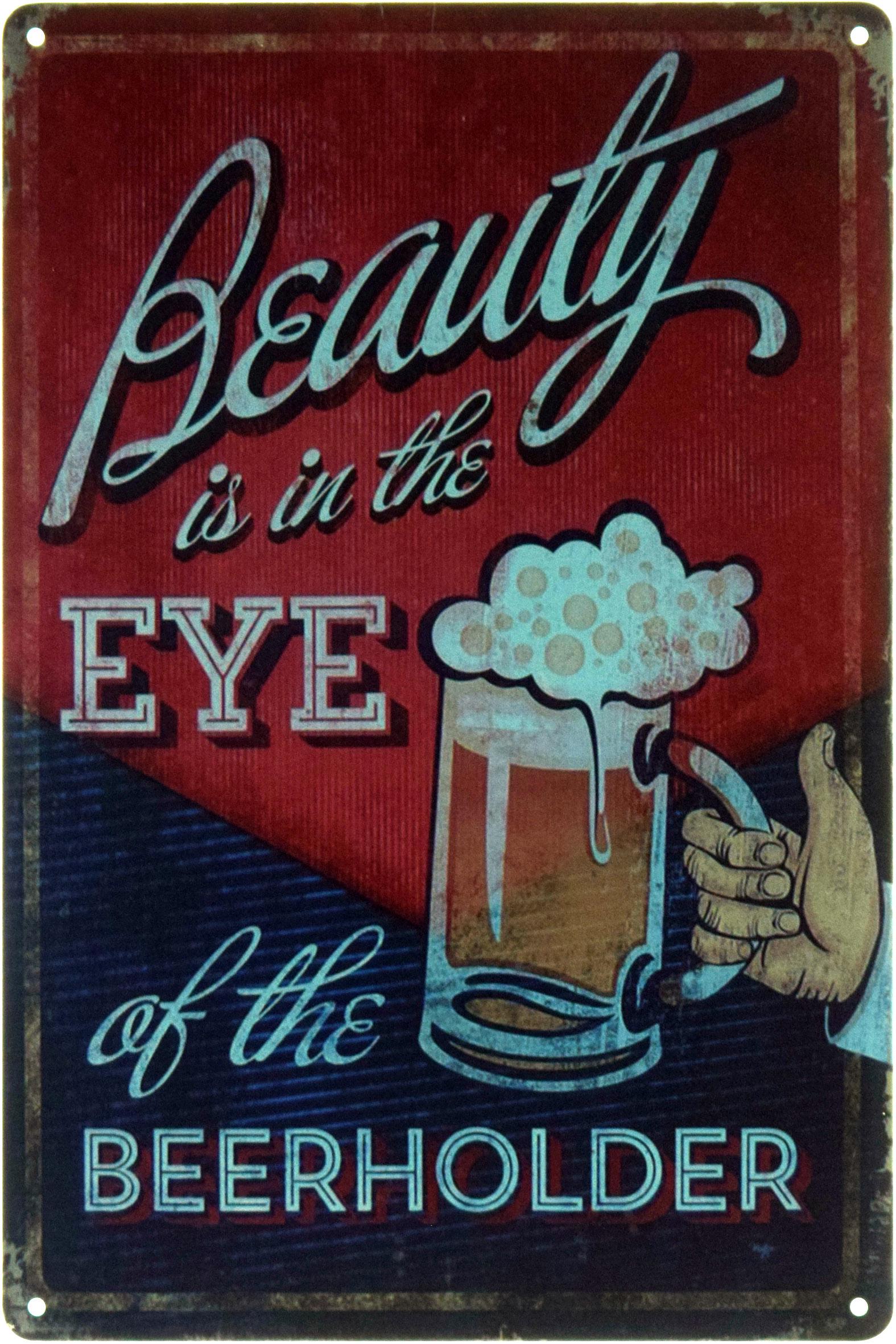 Табличка металева Краса В Очах Пивовара/Beauty Is In The Eye Of The Beerholder 20x30 см