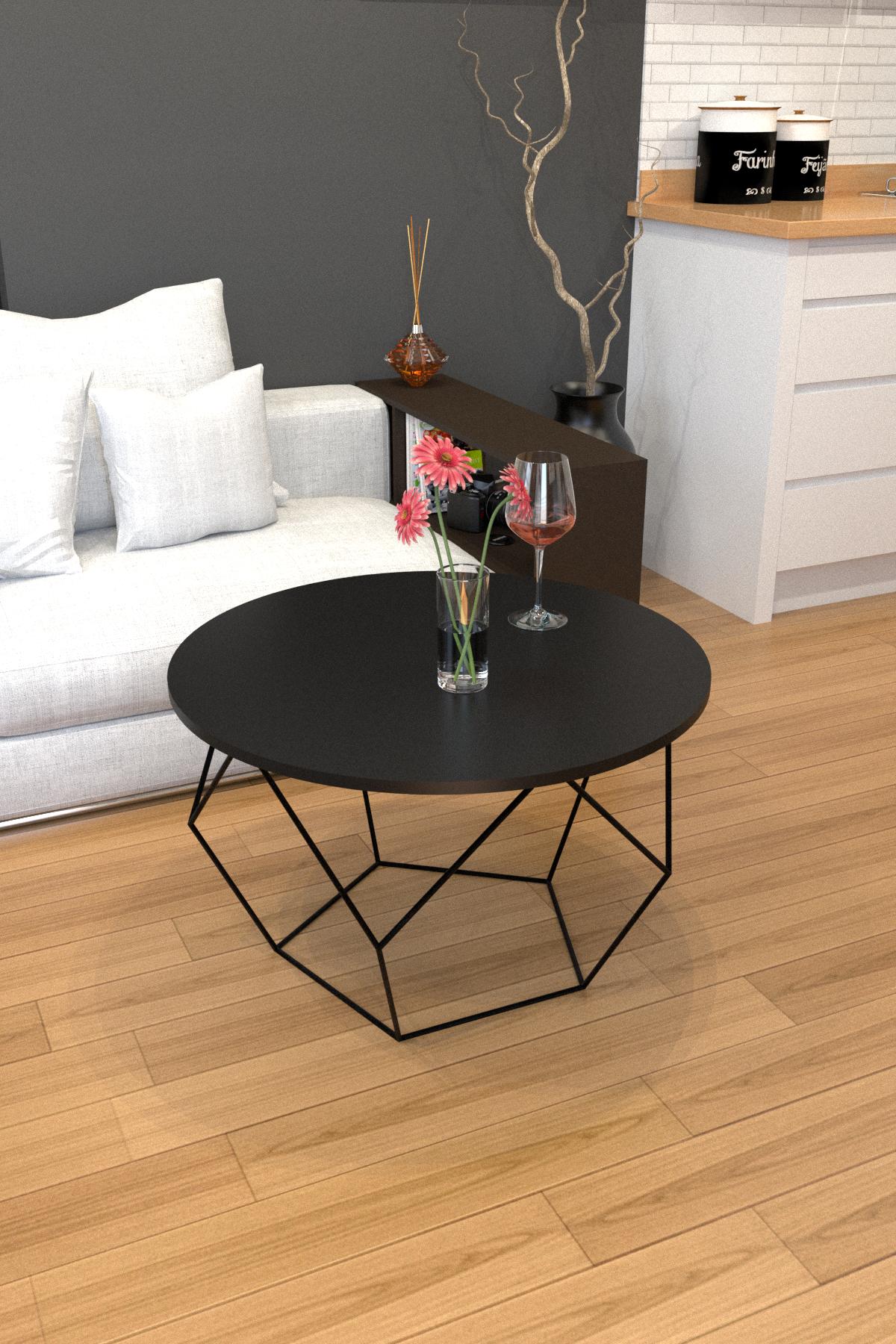 Журнальный стол EcoLoft Оникс DSP-1282-5 в стиле черный лофт (29879030) - фото 3 Журнальный стол EcoLoft Оникс DSP-1282-5 в стиле черный лофт (29879030) - фото 3