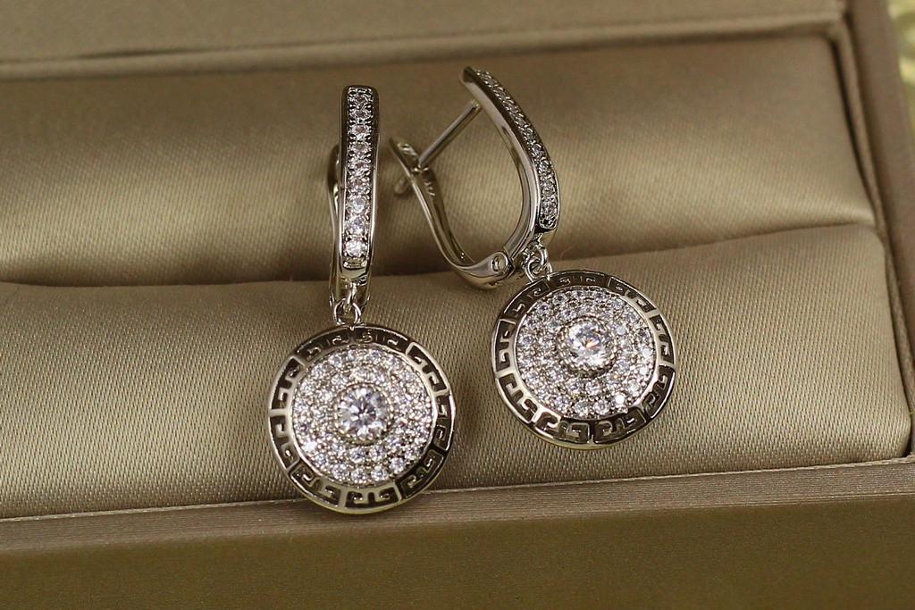 Серьги Xuping Jewelry Версаче круглые 3 см Серебристый (2442084553)