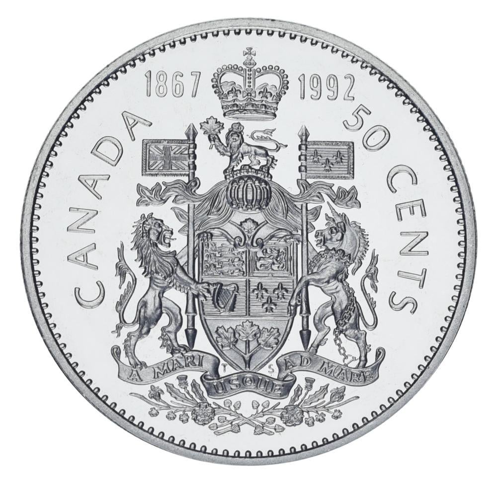 Колекційна монета Канада 50 центів 1992 AU-UNC (М23436)