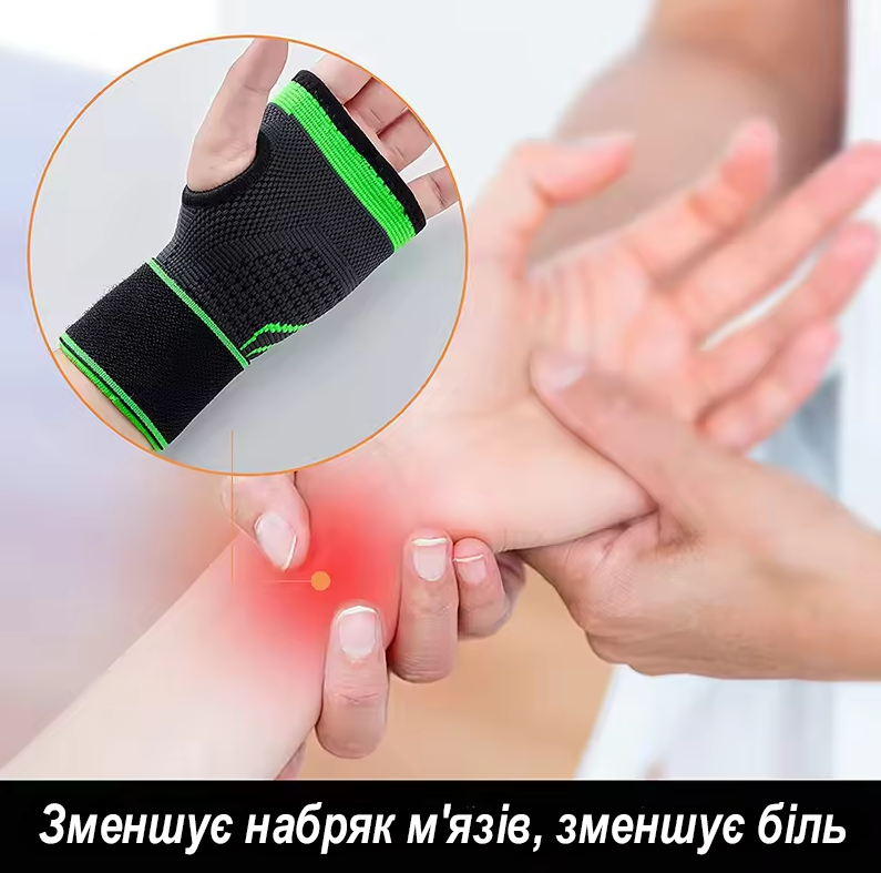 Бандаж для запястья с ремнем/поддержка при нагрузках эластичный Черный - фото 9