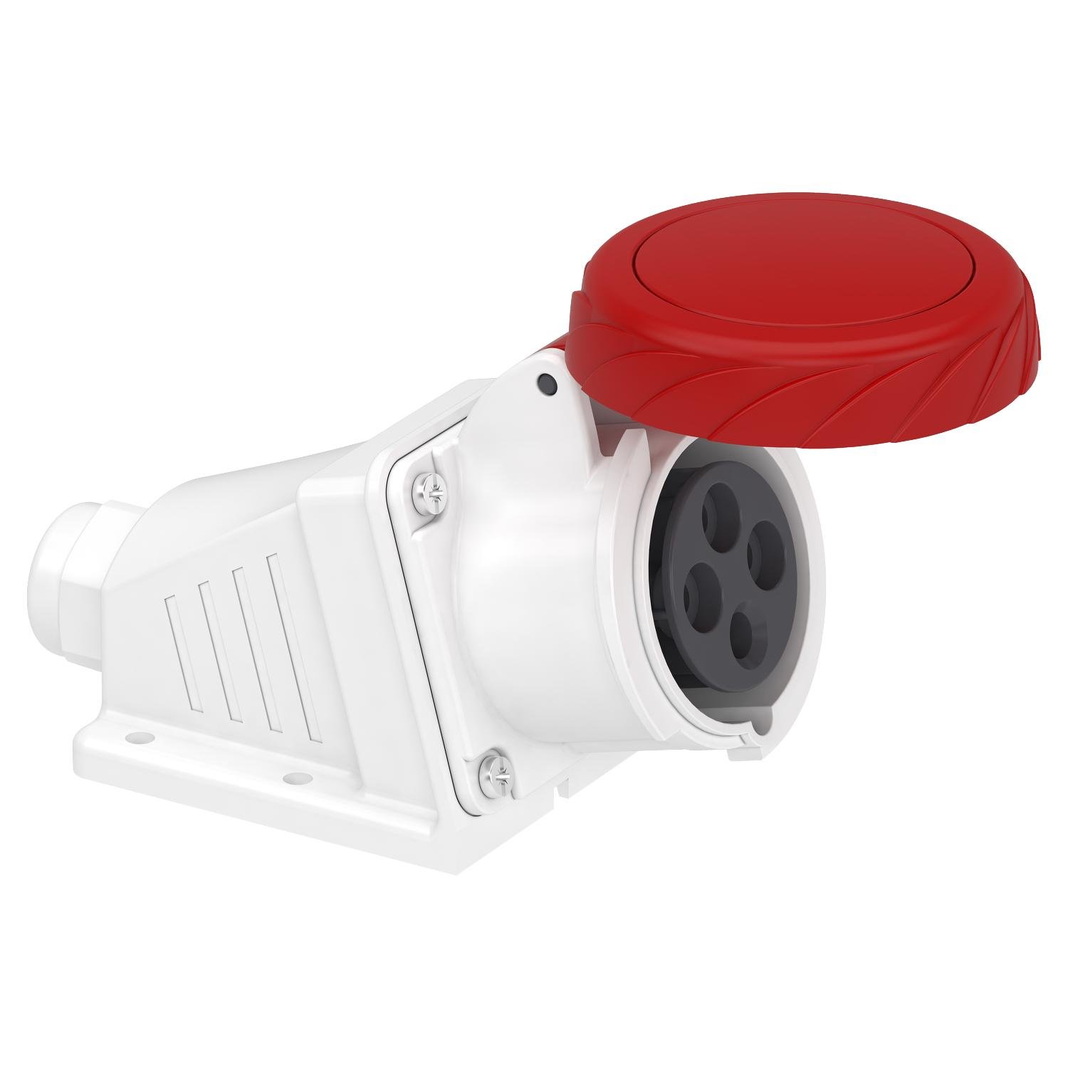 Силовая розетка Schneider Electric Mureva 3P+E 16А 415 В стационарная IP67 Красный (PKF16W734)