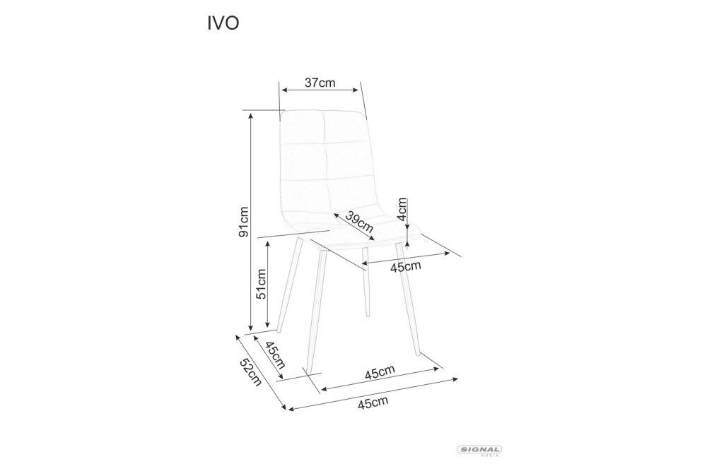 Стілець кухонний Signal IVO BL.40 VCCB Velvet Чорний/Темний бежевий (11671543) - фото 4