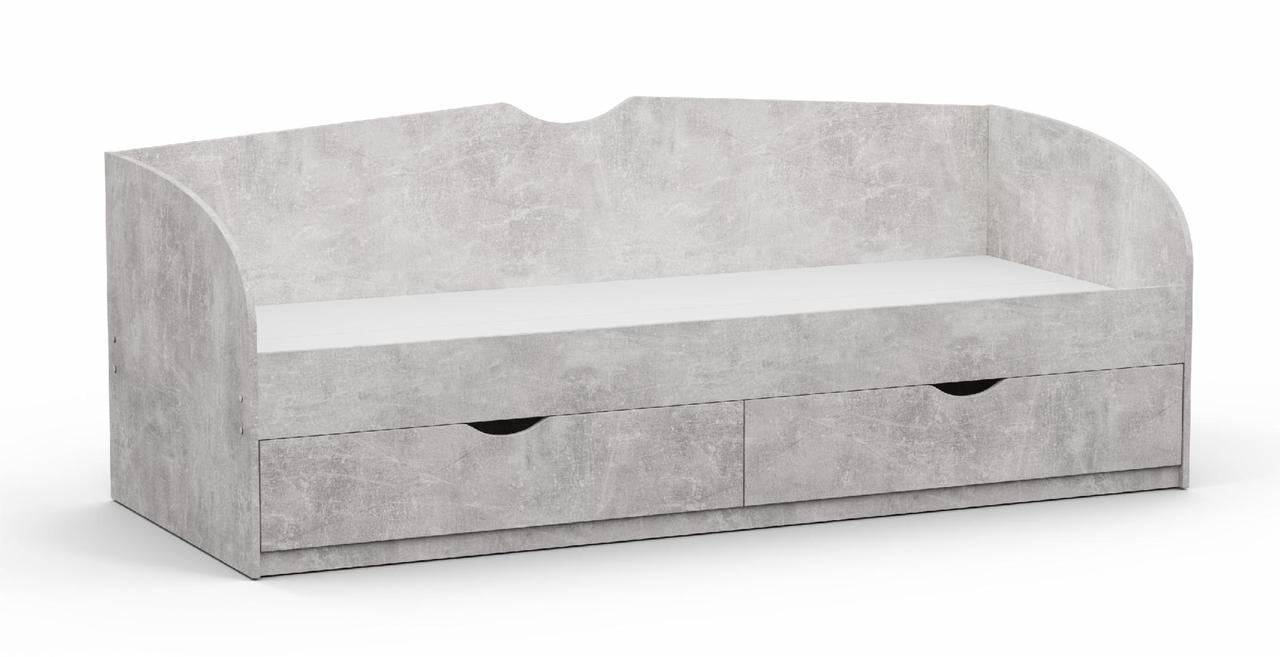 Ліжко односпальне Kontinent L-6 із шухлядами 80х200 см Бетон (86201759)