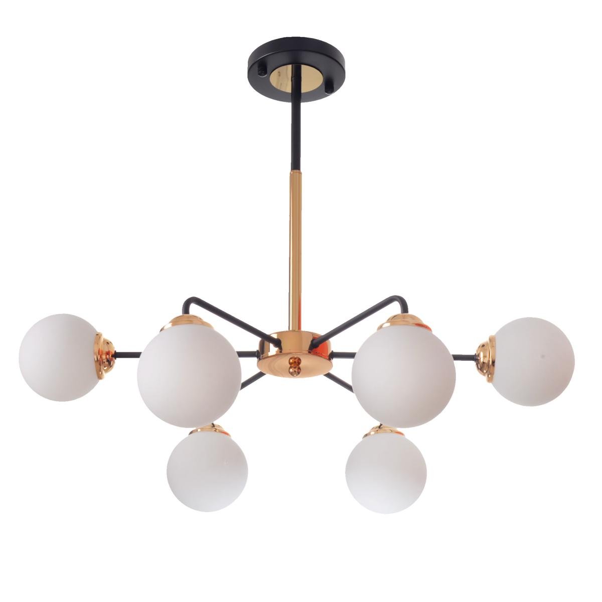 Люстра лофт BL-908C/6 E14 G/BK молекула з кулями