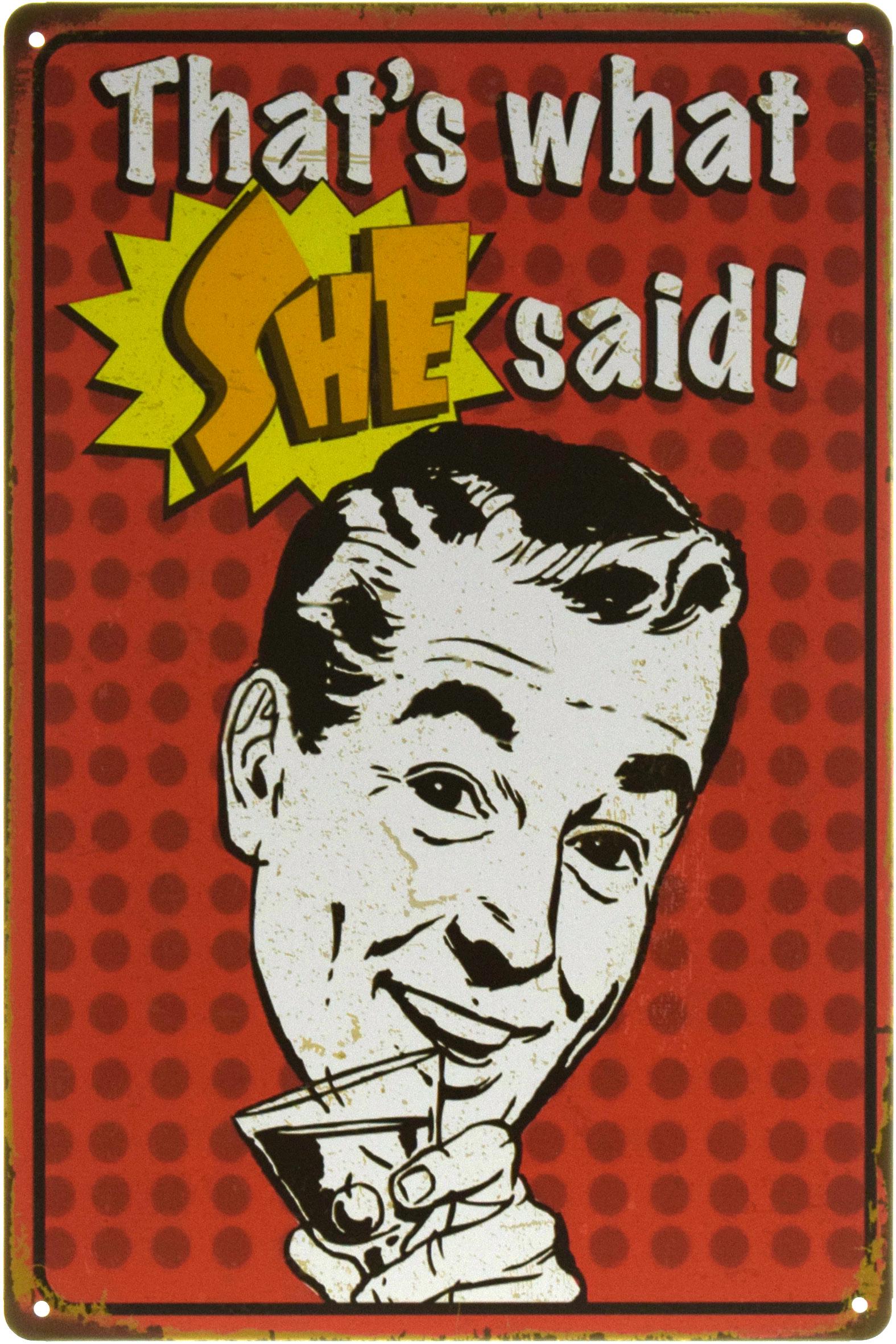 Табличка металлическая Это То Что Она Сказала!/That's What She Said! 20x30 см