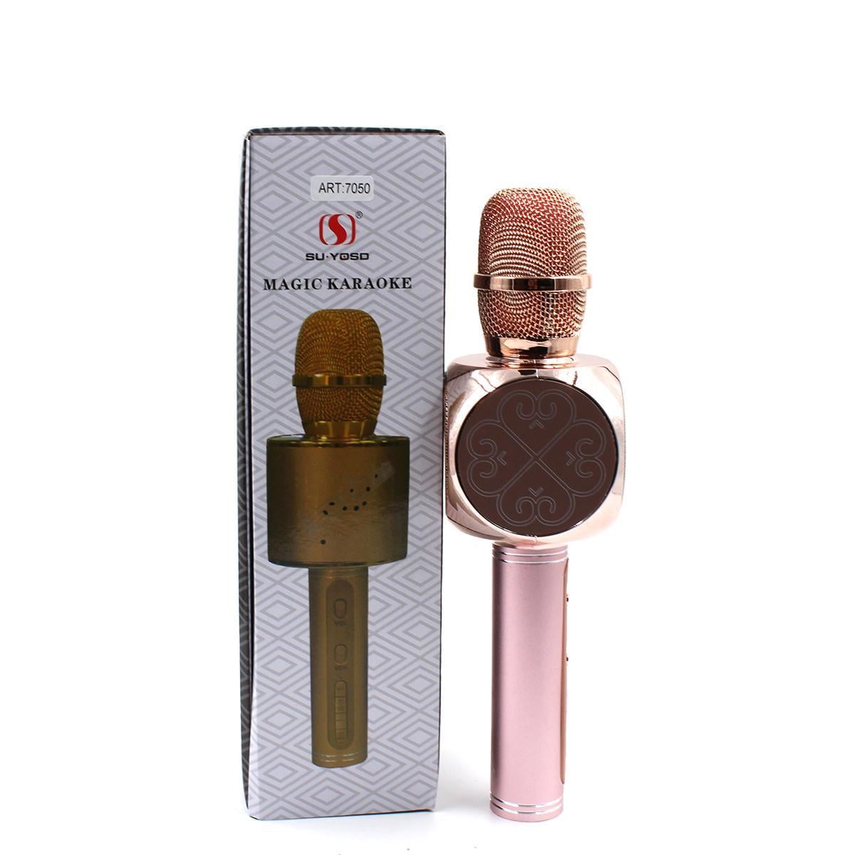 Микрофон-колонка DM Karaoke YS 68 Вт Розовое золото (МХ-13625)