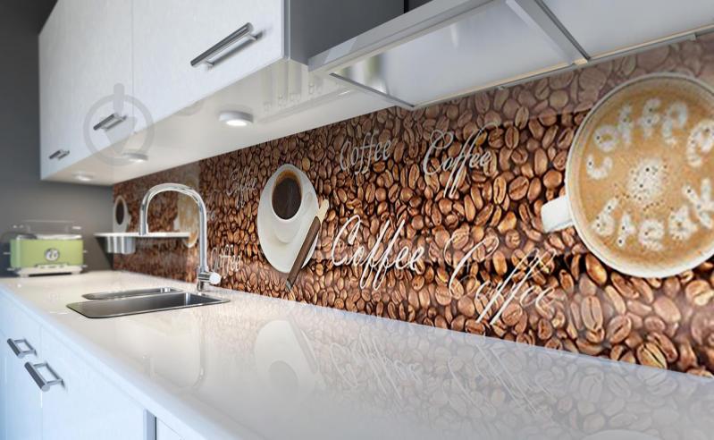 Наклейка виниловая кухонный фартук Zatarga "Кофе Coffee" 600х3000 мм