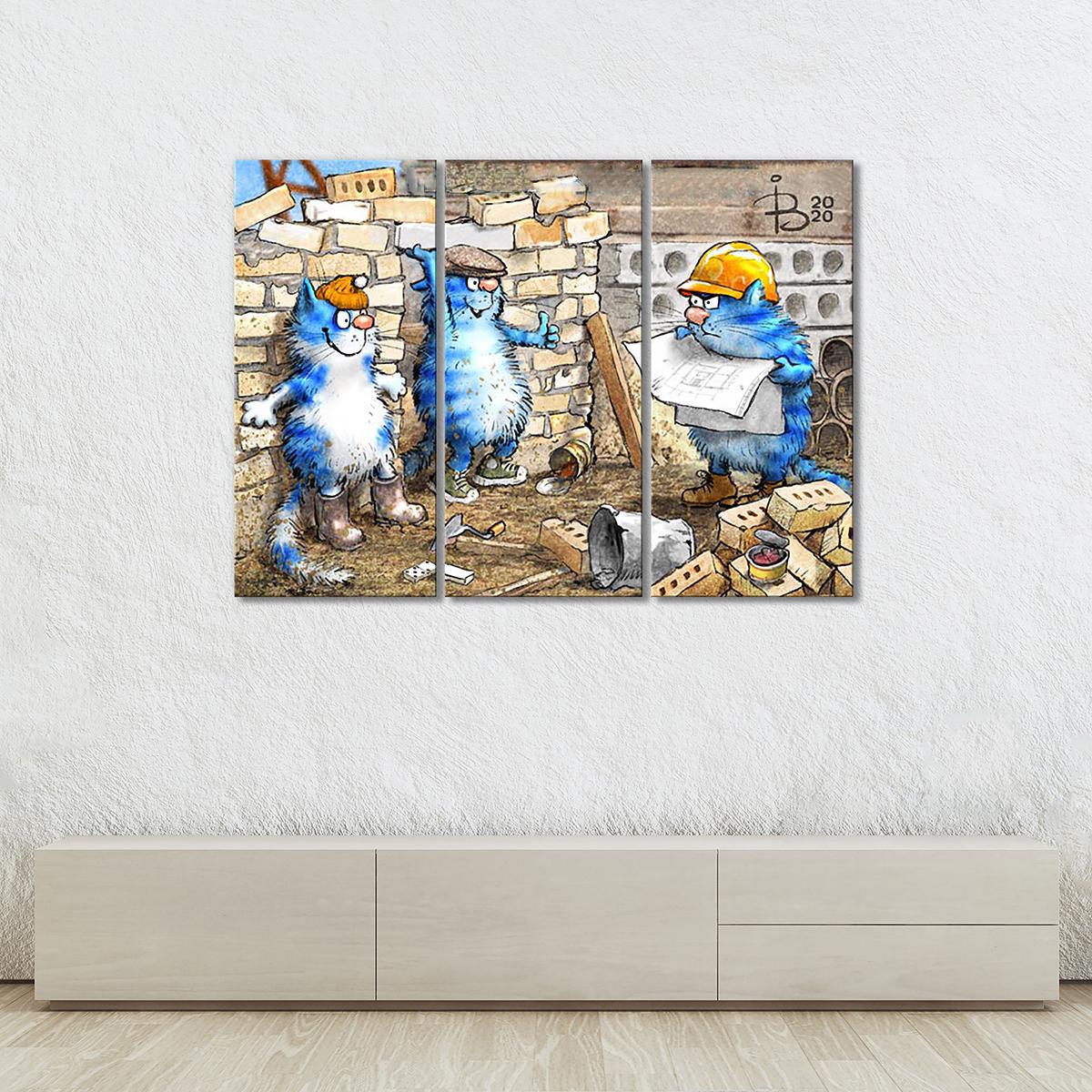 Модульная картина Прораб 3 модуля 50x75 см