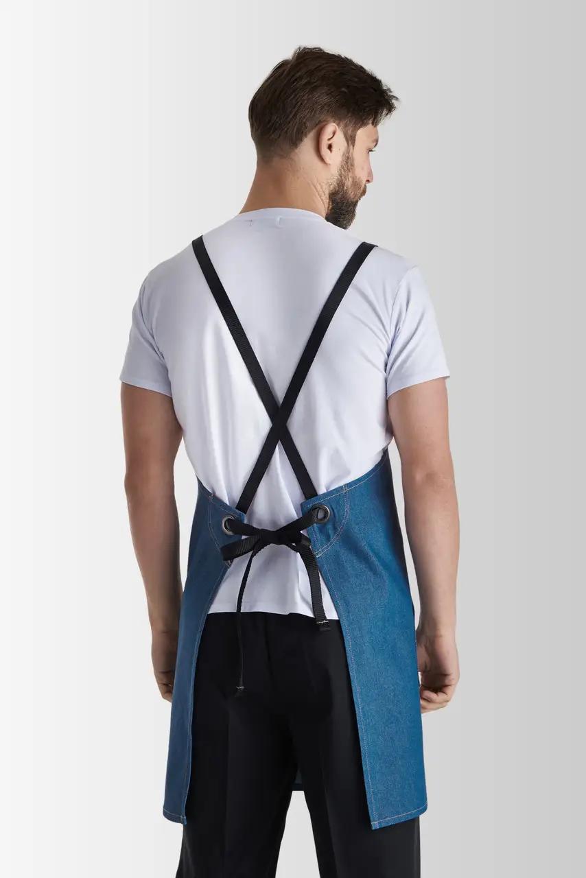 Фартук рабочий джинсовый для бариста VSETEX Muffin Jeans с карманами и ремнями (VT1150) - фото 5 Фартук рабочий джинсовый для бариста VSETEX Muffin Jeans с карманами и ремнями (VT1150) - фото 5