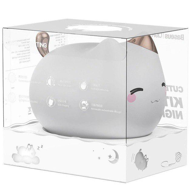 Нічник дитячий BASEUS Cute Series Kitty Silicone із вбудованим аккуумулятором 1100 mAh White (DGAM-A02) - фото 15