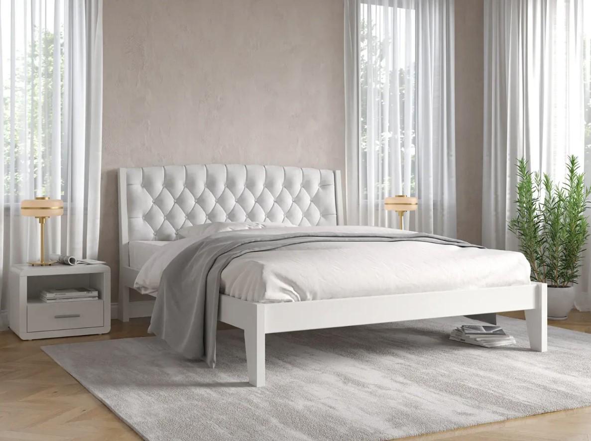 Ліжко двоспальне Arbor Drev Алекс 160x200 см велюр лагуна Білий (0111) - фото 1 Ліжко двоспальне Arbor Drev Алекс 160x200 см велюр лагуна Білий (0111) - фото 1