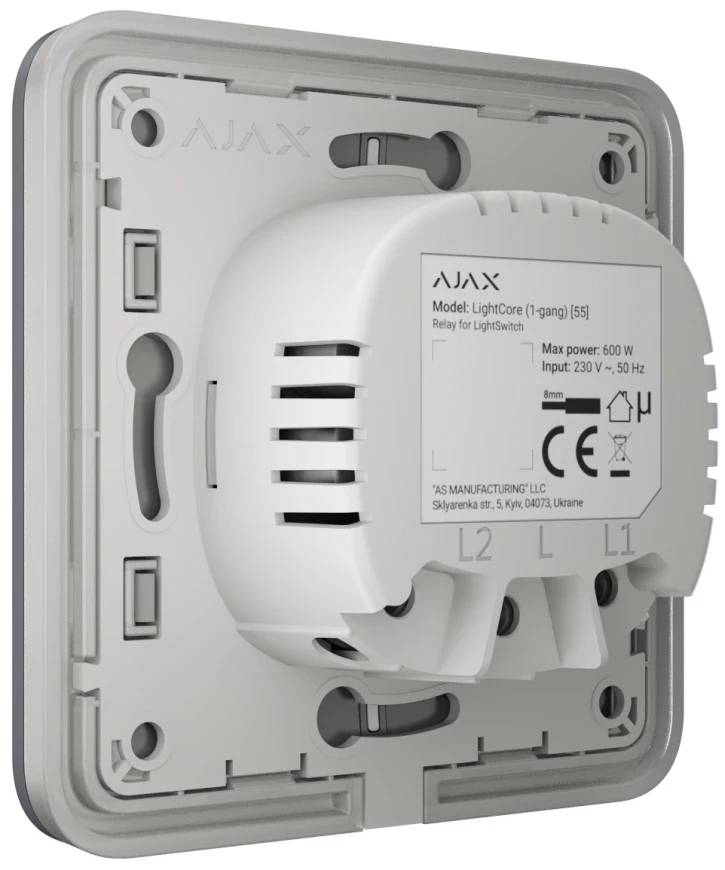 Вимикач Ajax LightSwitch 1-клавішний Graphite (2890076042) - фото 3