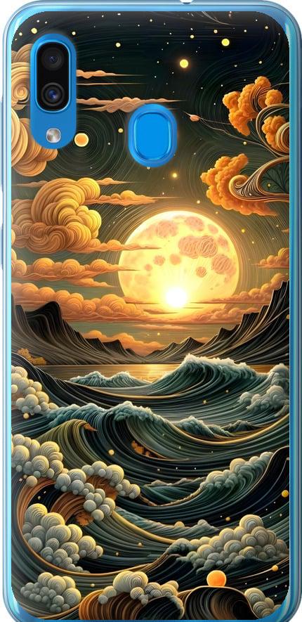 Чехол на Samsung Galaxy A30 2019 A305F Арт волны (6332u-1670-42517)