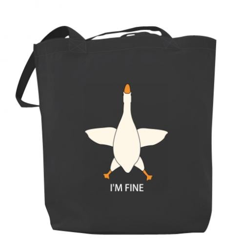 Шоппер Гусь I'm fine 37x41 см Темно-серый (16997322-28-199224)